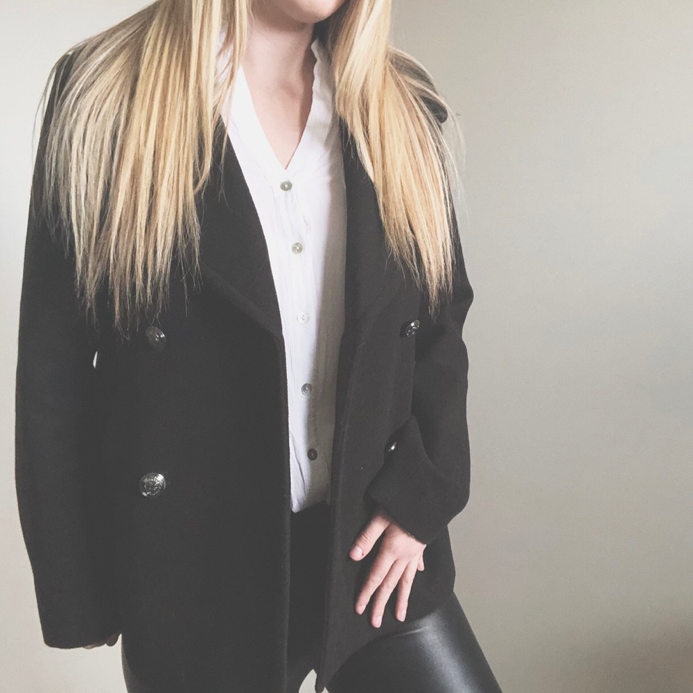 EXPRESS/ black dressy peacoat